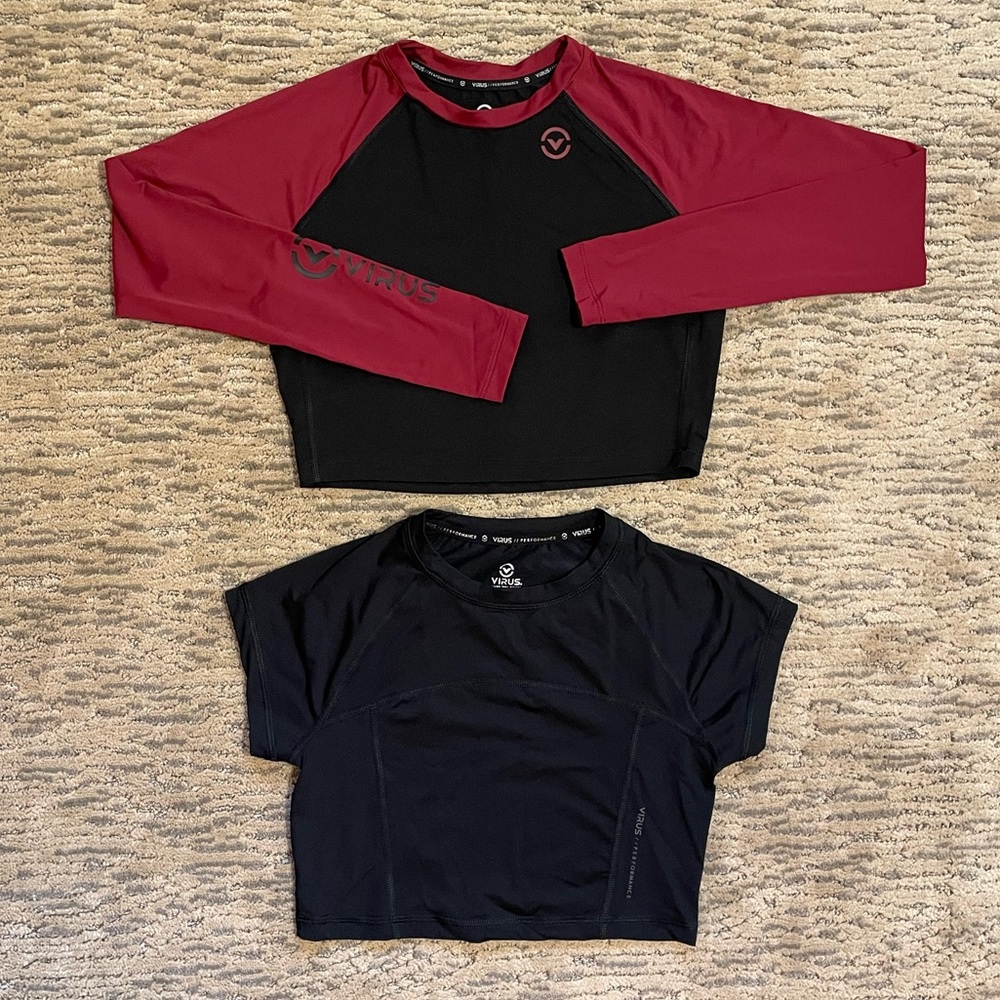 Virus rash guard dry fit cropped bundle, like new